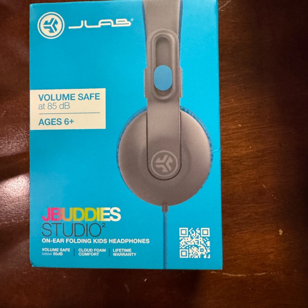 New in box retail $20 JBuddies Studio Kids Headphones - Gray/Blue